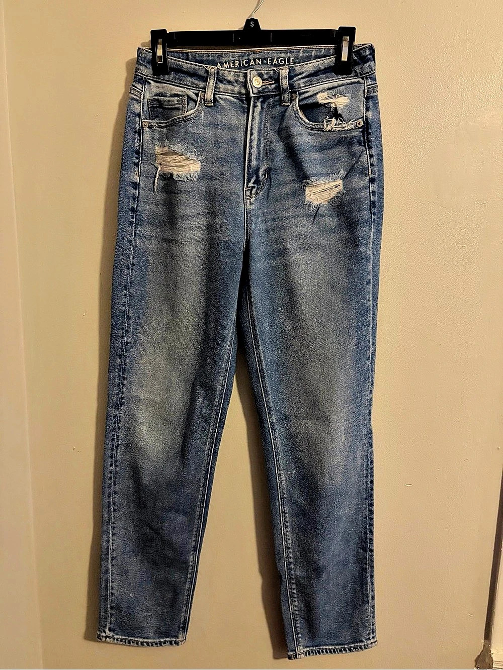 American Eagle AE Flex Straight Leg Jeans Blue Waist 4 Long